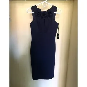Women's JW Jason Wu Rosette Halter Dress, Size: XS, Blue Women's JW Jason Wu Rosette Halter Dress, Size: XS, Blue